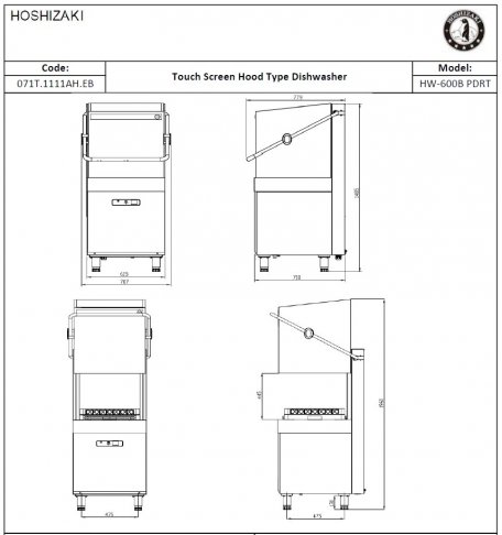 HW-600B3 PDRT 上掀式洗碗機(土耳其Ozti製三相電) 2